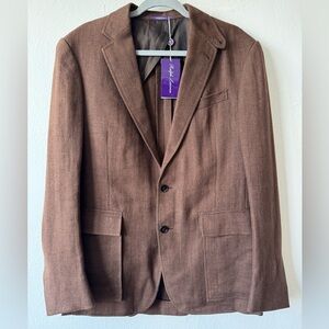 Purple Label Ralph Lauren Brown Linen 38R Sport Coat